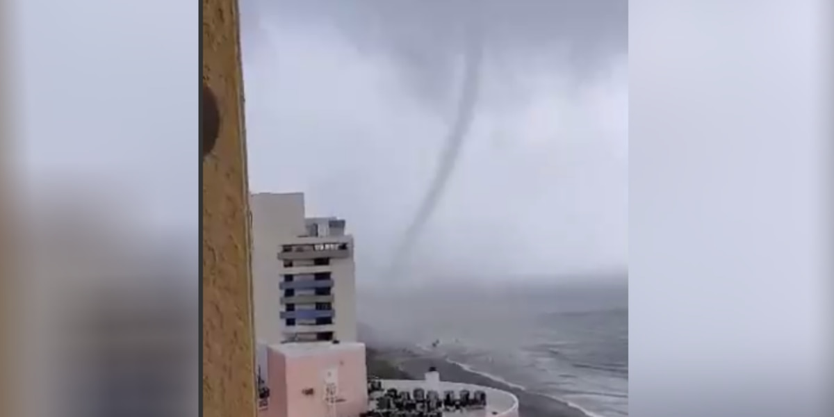 A tornado touched down in Myrtle Beach near 64th Avenue North, sending some beach chairs flying.