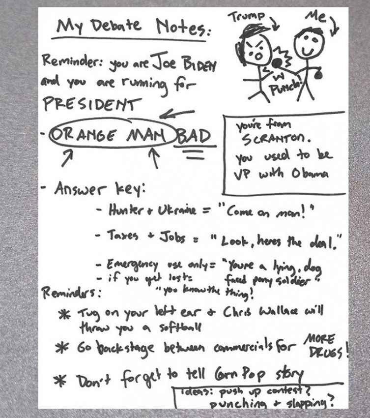 JOe biden debate notes