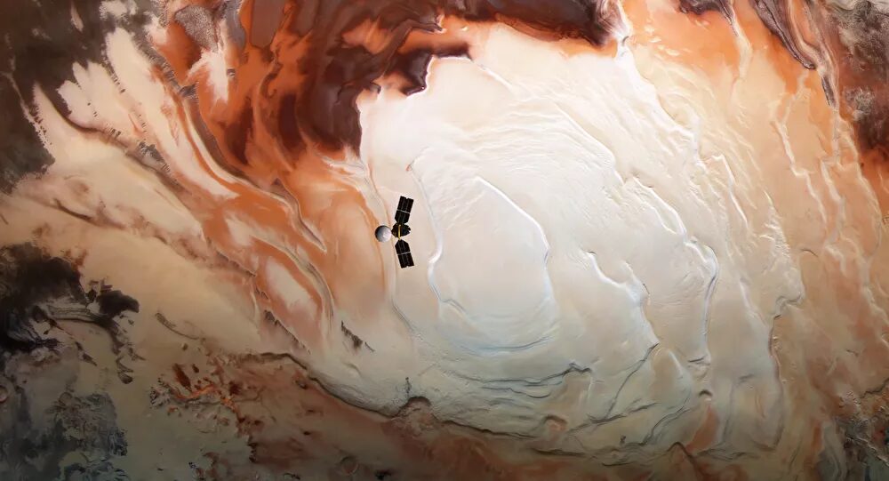 Click to enlarge mars south pole ice