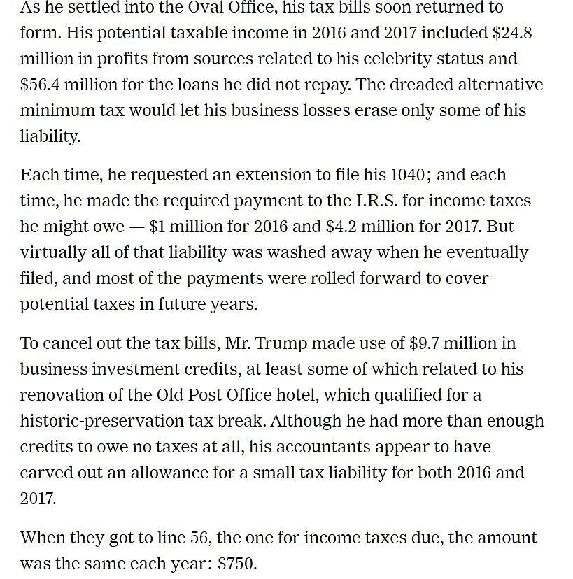 New york times trump tax returns