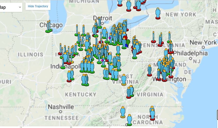 AMS event 5441-2020 - Observers map