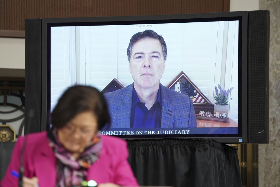 Click to enlarge comey remote hearing russiagate FBI