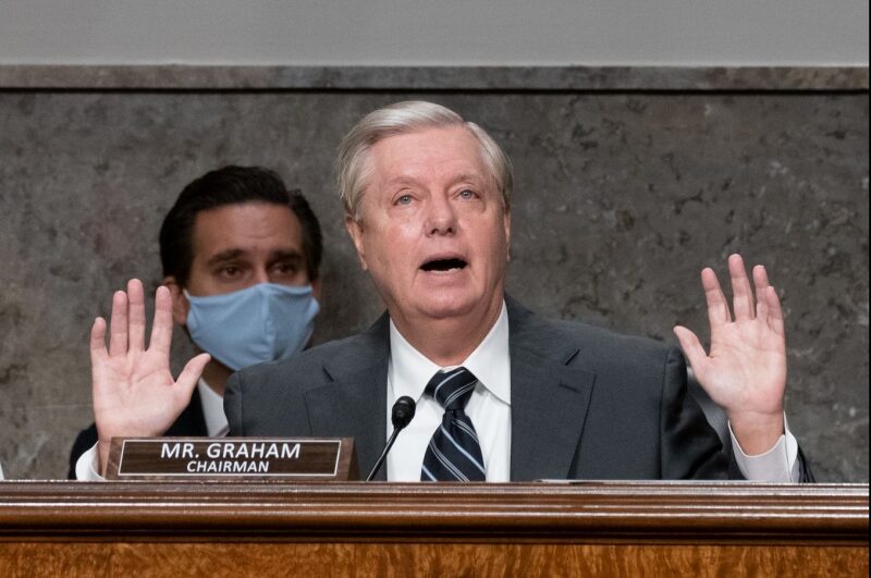 Click to enlarge lindsy graham comey remote hearing russiagate FBI