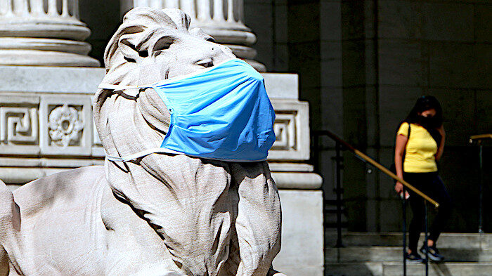 Click to enlarge masked lion statue
