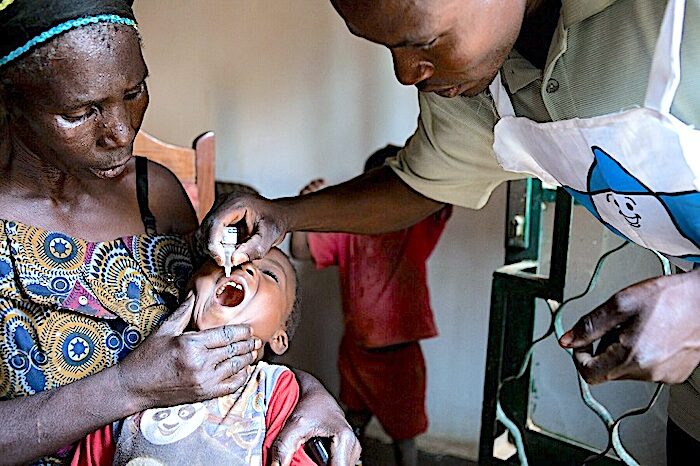 Child given polio vaccine