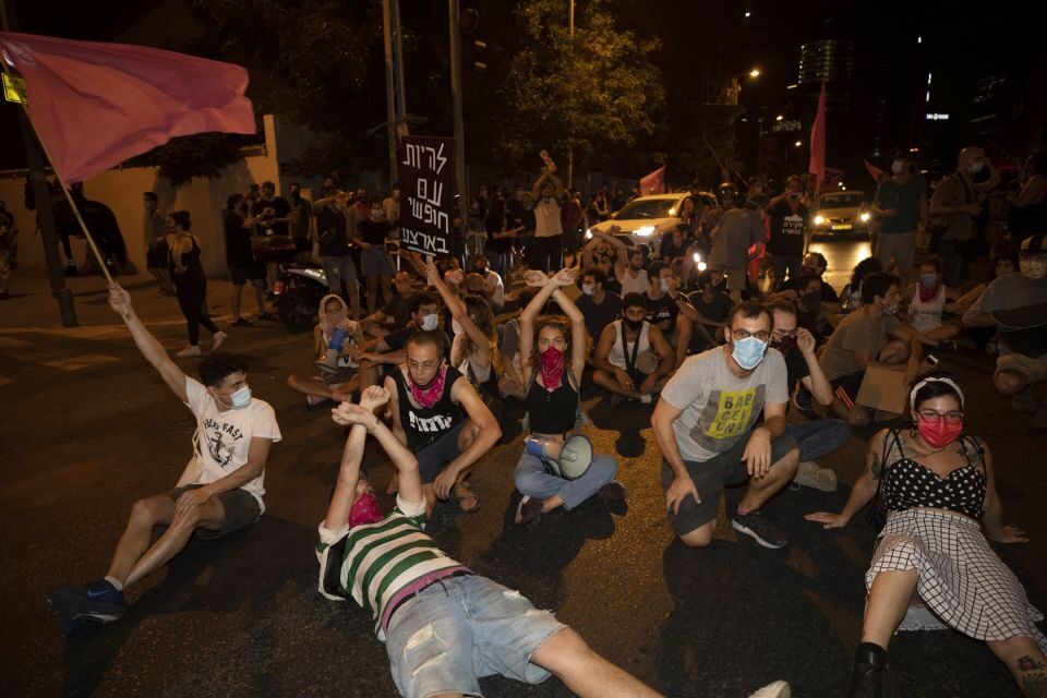 protest netanyahu lockdown israel
