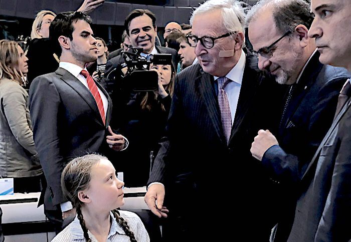 Click to enlarge Greta Thunberg, Jean-Claude Juncker, Luca Jahier