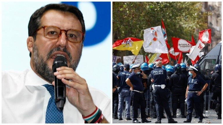 Click to enlarge salvini protest