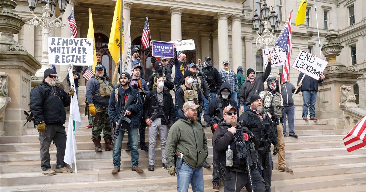 Click to enlarge Michigan protest lockdown