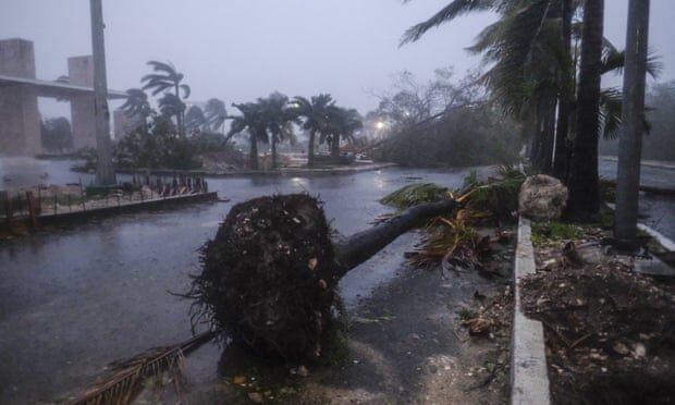 Debris left by Hurricane Delta in Cancún