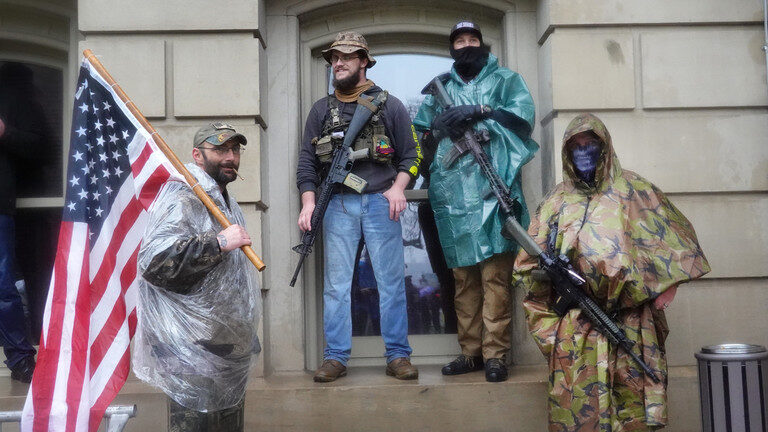 Armed demonstrators in Michigan