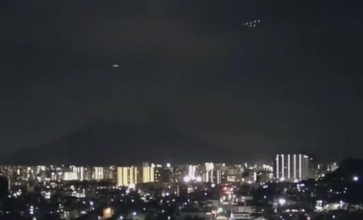 'UFO' seen being 'followed through sky' by mysterious orbs in Japan