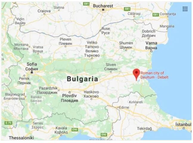 Click to enlarge bulgaria map roman city dig