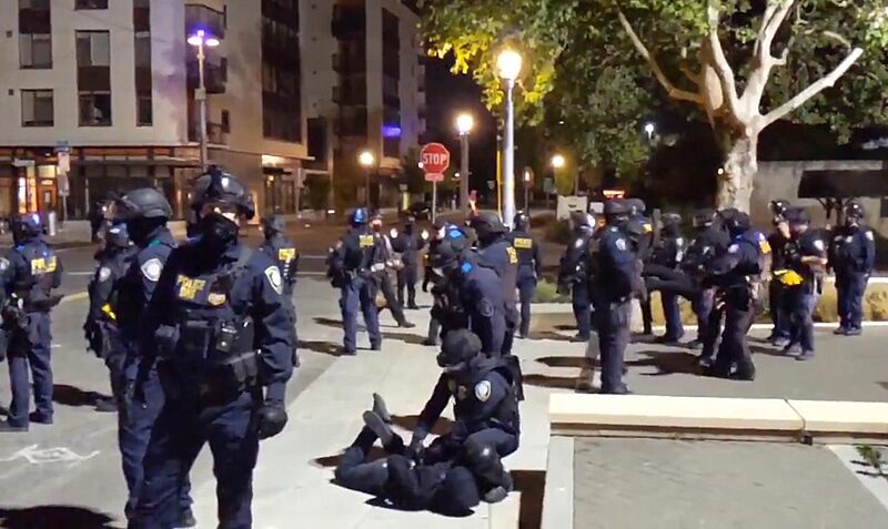 woman arrested black bloc ice facility portland