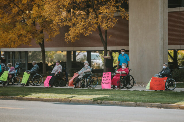 Click to enlarge Greely nursing home protest