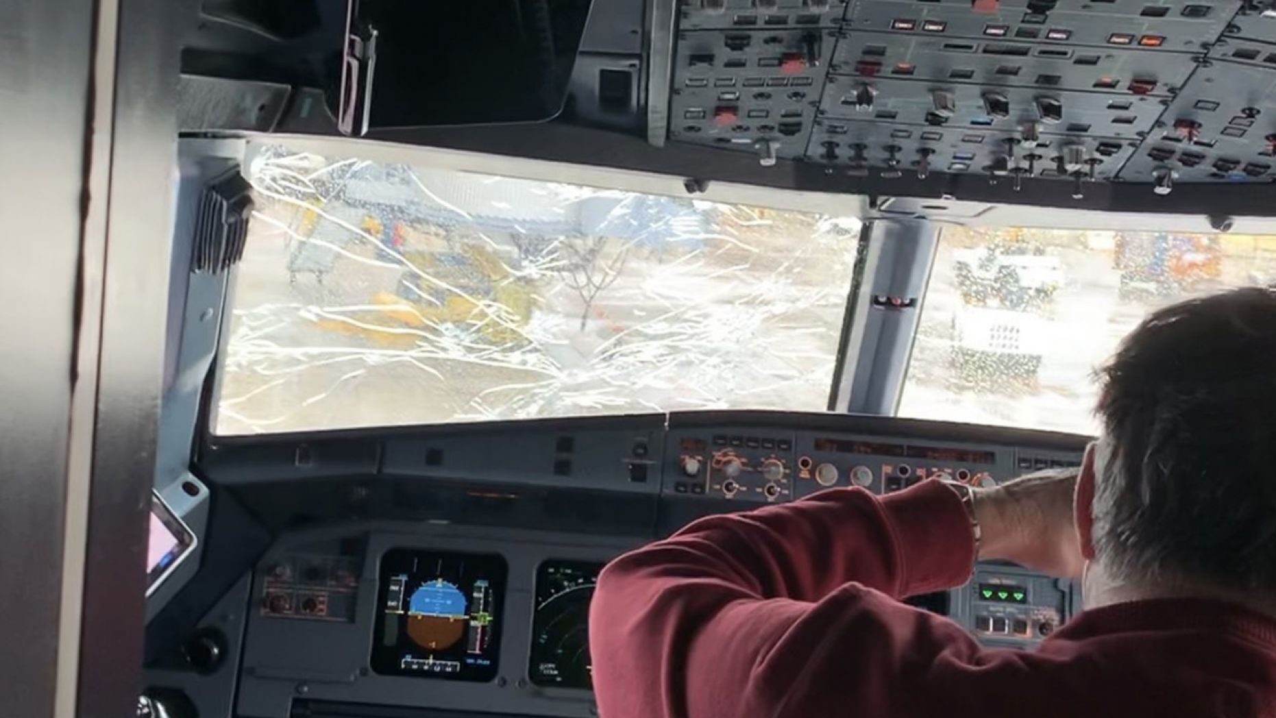 No one was hurt and the flight landed safely.