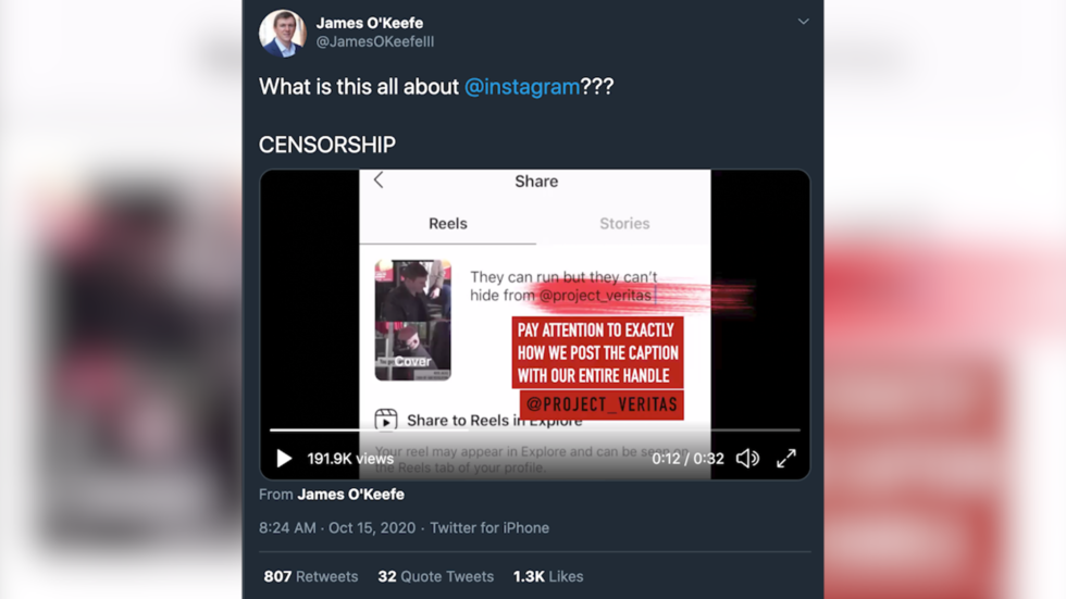 Click to enlarge project veritas instagram censorship