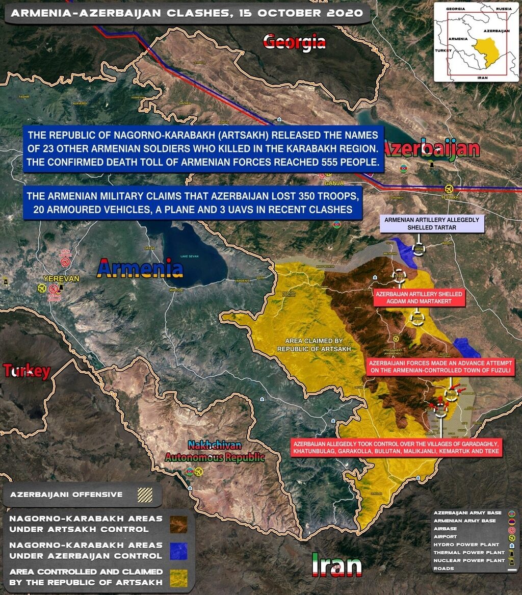nagorno karabakh october 2020 map