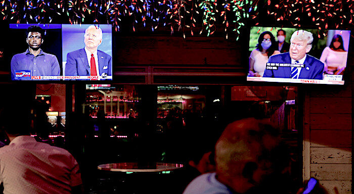 Biden/Trump debate screens