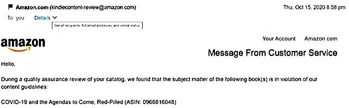 Click to enlarge Amazon CS notice