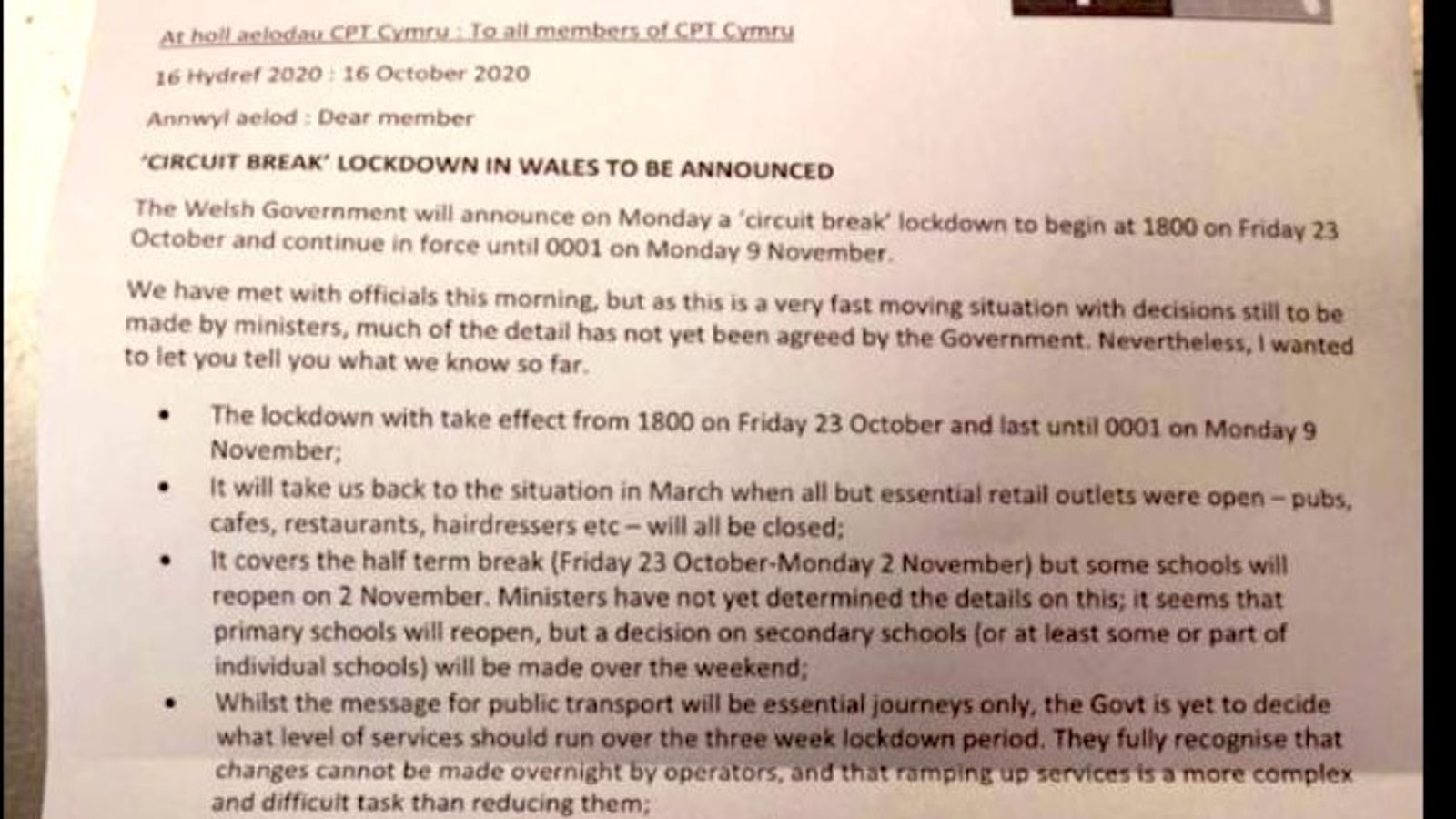 Click to enlarge wales lockdown