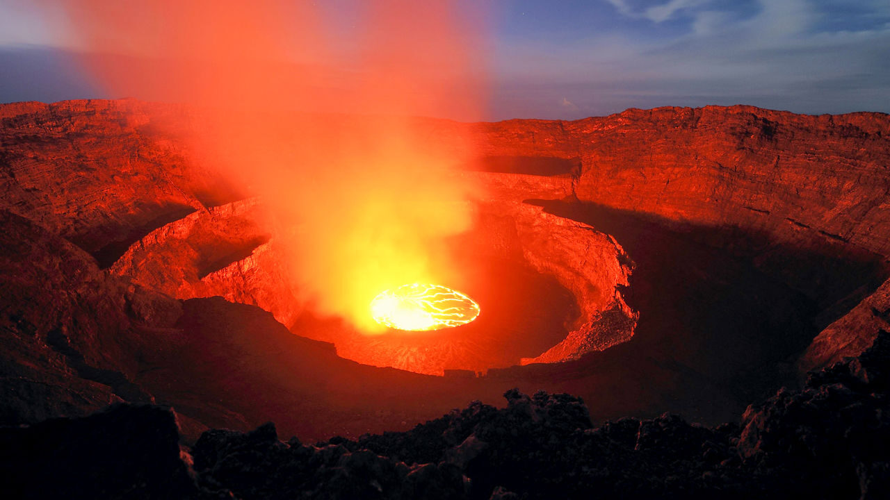Click to enlarge Nyiragongo volcano