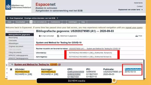 PLANdemic? Rothschilds patented covid-19 biometric tests in 2015 according to registry documents