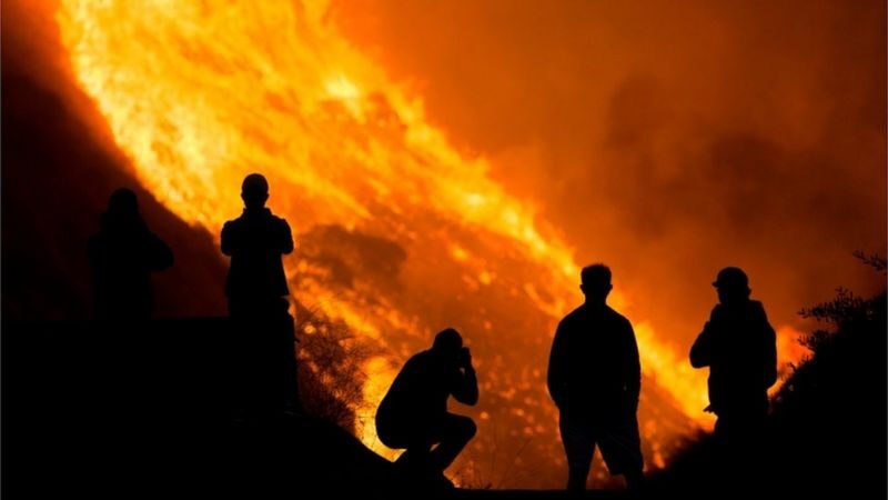 Weather conditions are hampering efforts to bring the fires under control