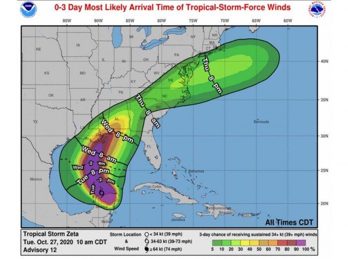 Click to enlarge tropical storm winds