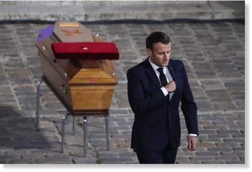 Macron at funeral