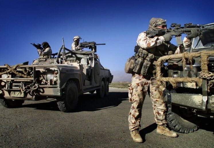 Click to enlarge Australian SAS soldiers on patrol near Bagram, Afghanistan.Credit: