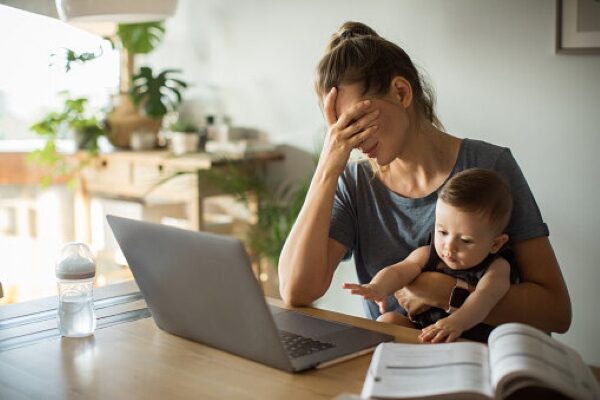 woman with baby