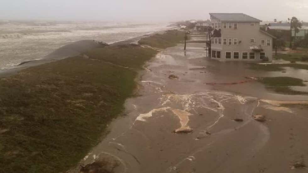 Click to enlarge The Jefferson Parish government posted an image on Twitter showing three breaches in Grand Isle's levee, known as the