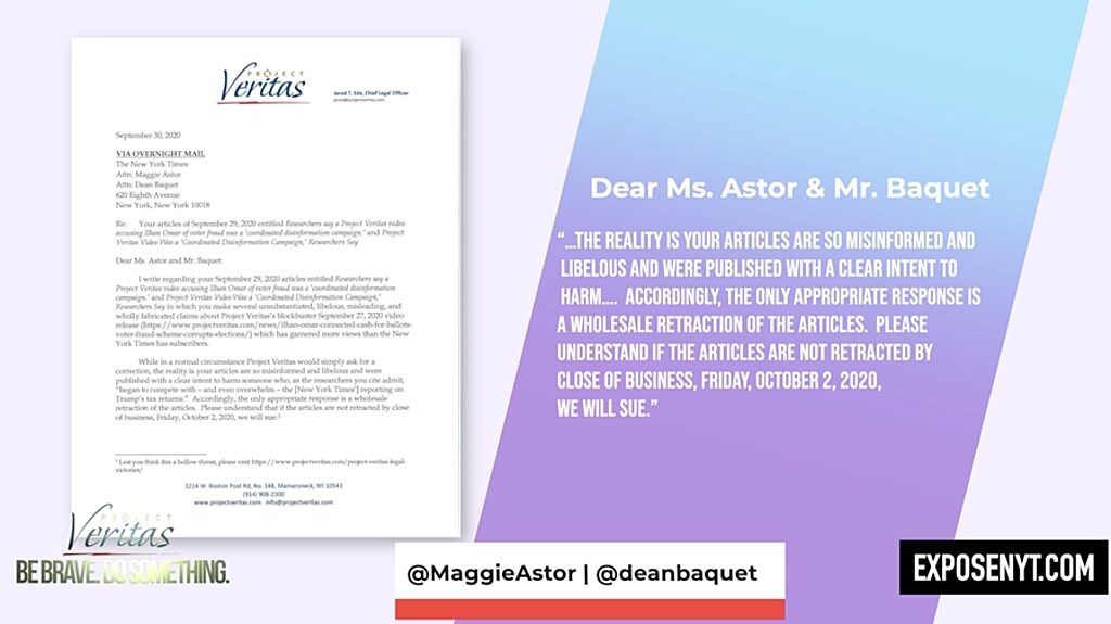 Click to enlarge lawsuit project veritas new york times