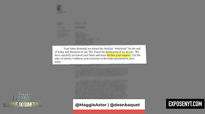 Click to enlarge lawsuit project veritas new york times