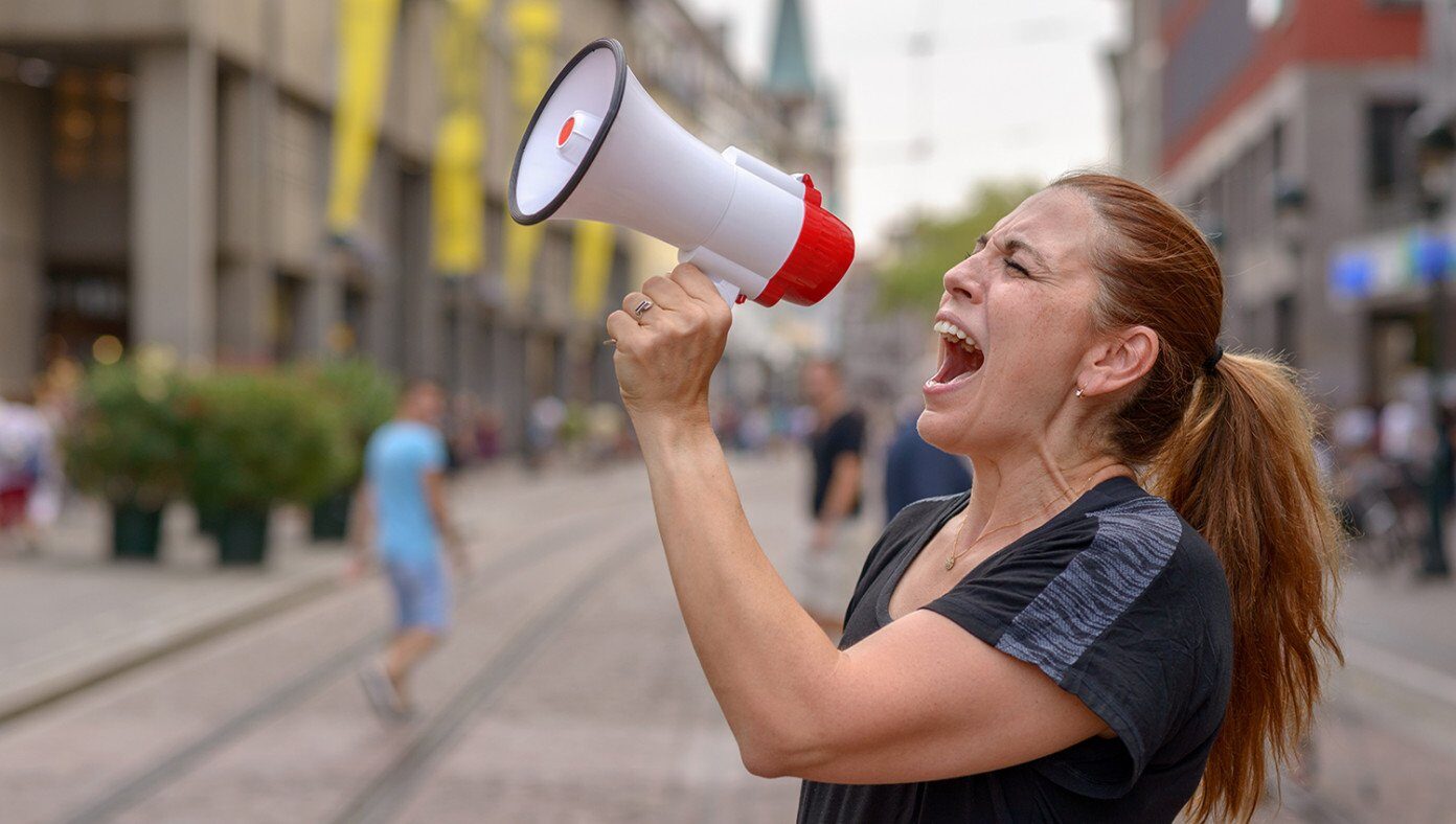 woman yelling