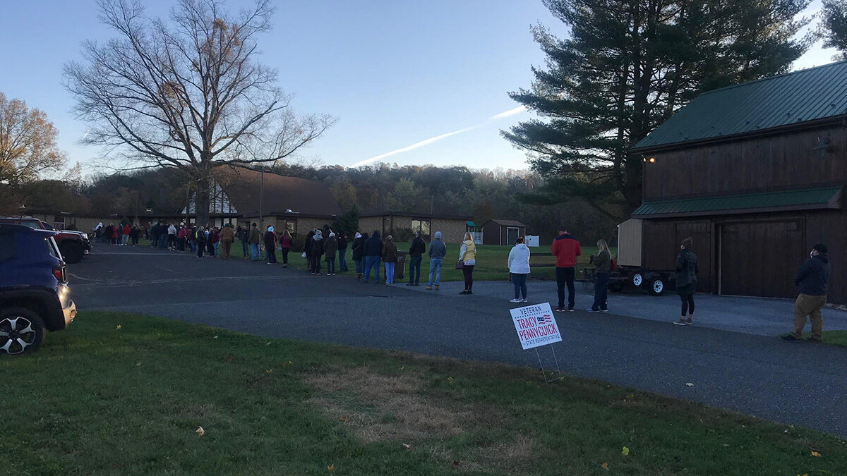 Click to enlarge lines voters pennsylvania election 2020