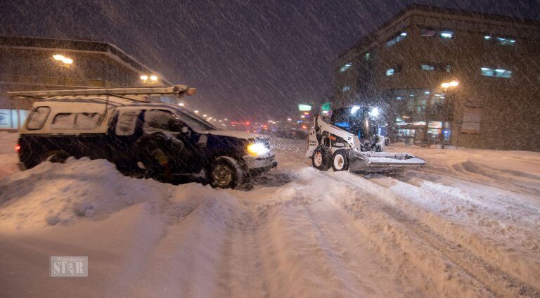 Click to enlarge Monday snow in Whitehorse.