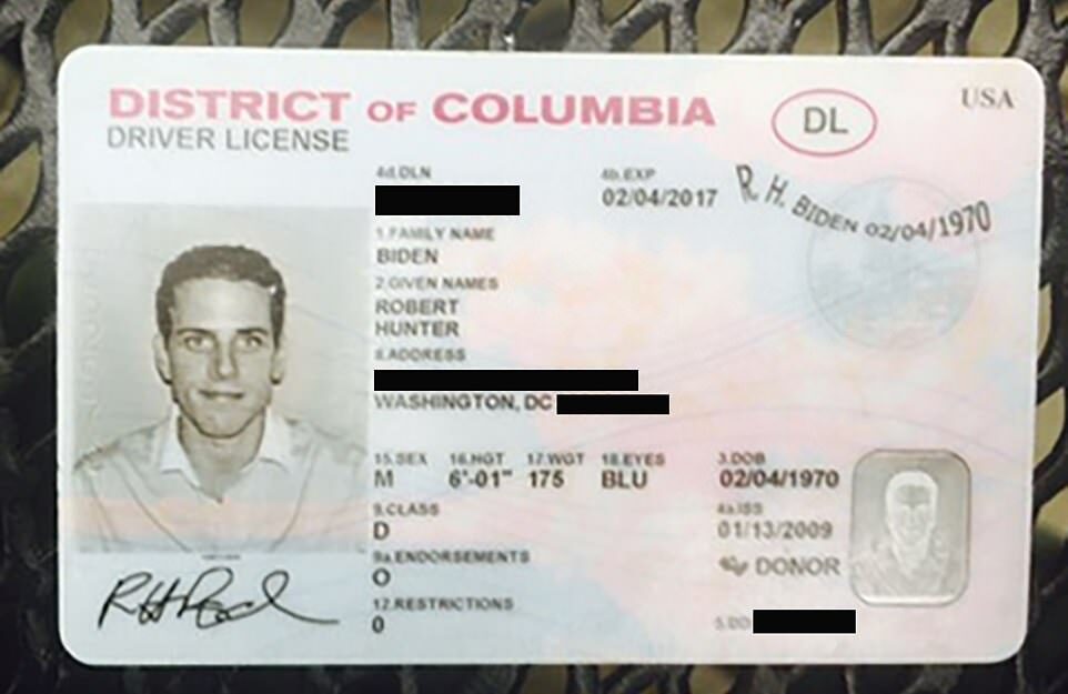 Click to enlarge biden laptop security lapse drivers license