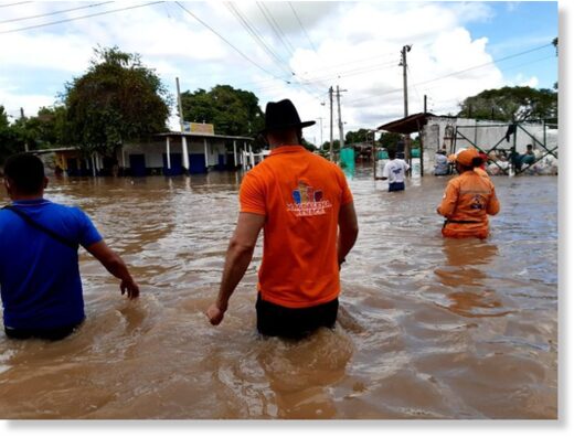 Flooding in Magdalena Department, Colombia, from late October 2020.