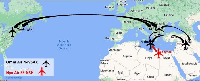 us military private contractors Libya to Europe