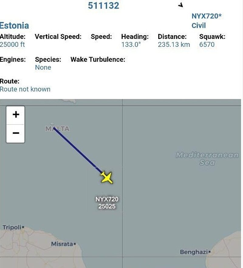 Click to enlarge Estonian Nyx Air mercenary transport us military