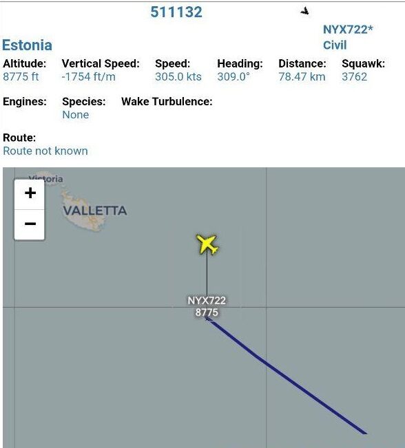 Click to enlarge Estonian Nyx Air mercenary transport us military