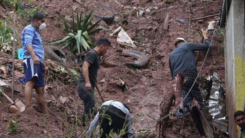 Rescue workers in Honduras