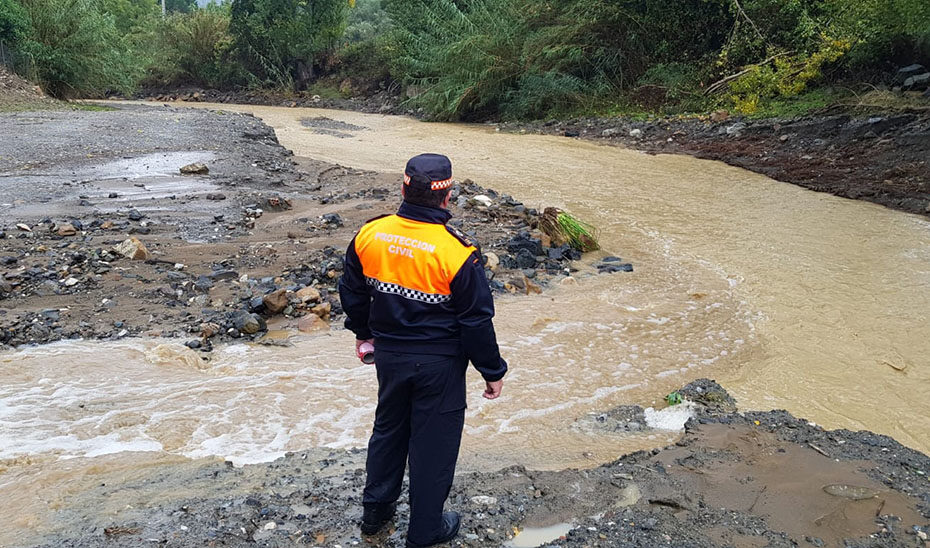 Flooded roads after heavy rainfall in southern Spain.