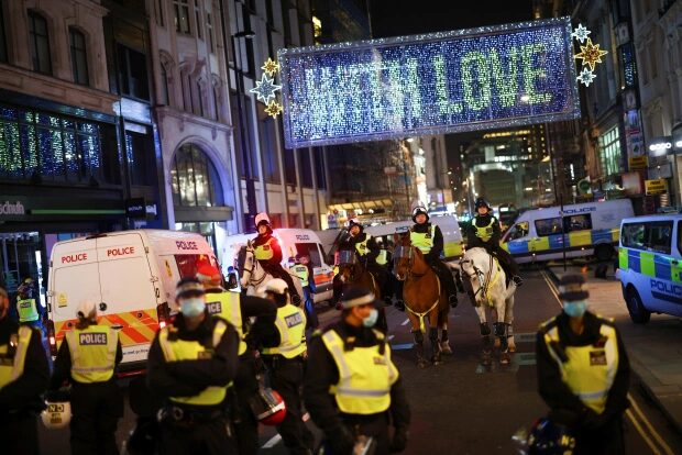 with love police lockdown protests
