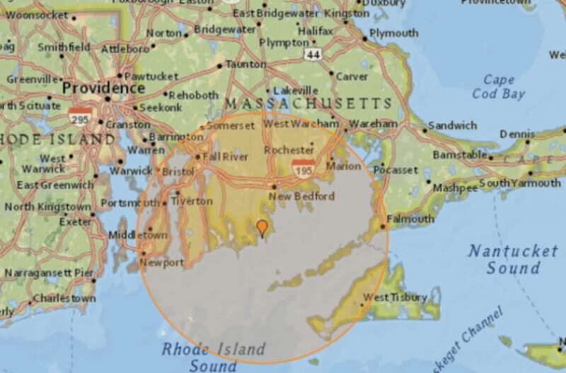 New England earthquake map
