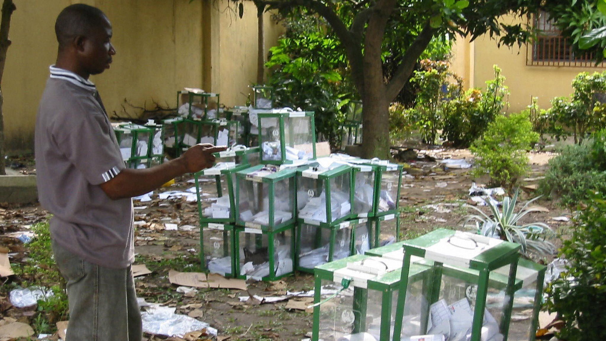 ballot box rigged election Gabon africa