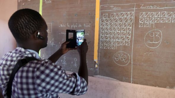 mobile phone voting rigged election Gabon