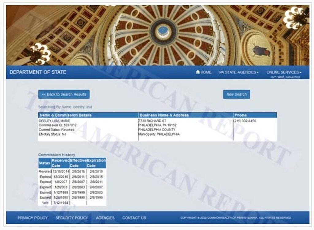Click to enlarge lisa deeley pennsylvania vote fraud notary record